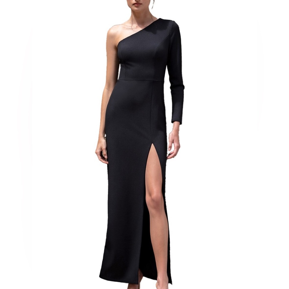 Elegant Black One-Shoulder Dress